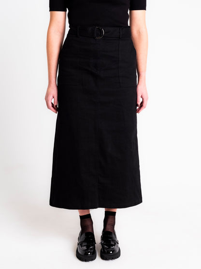 MANON BELTED DENIM SKIRT