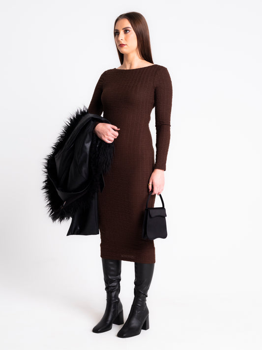 ELIDE LONG-SLEEVE MIDI DRESS