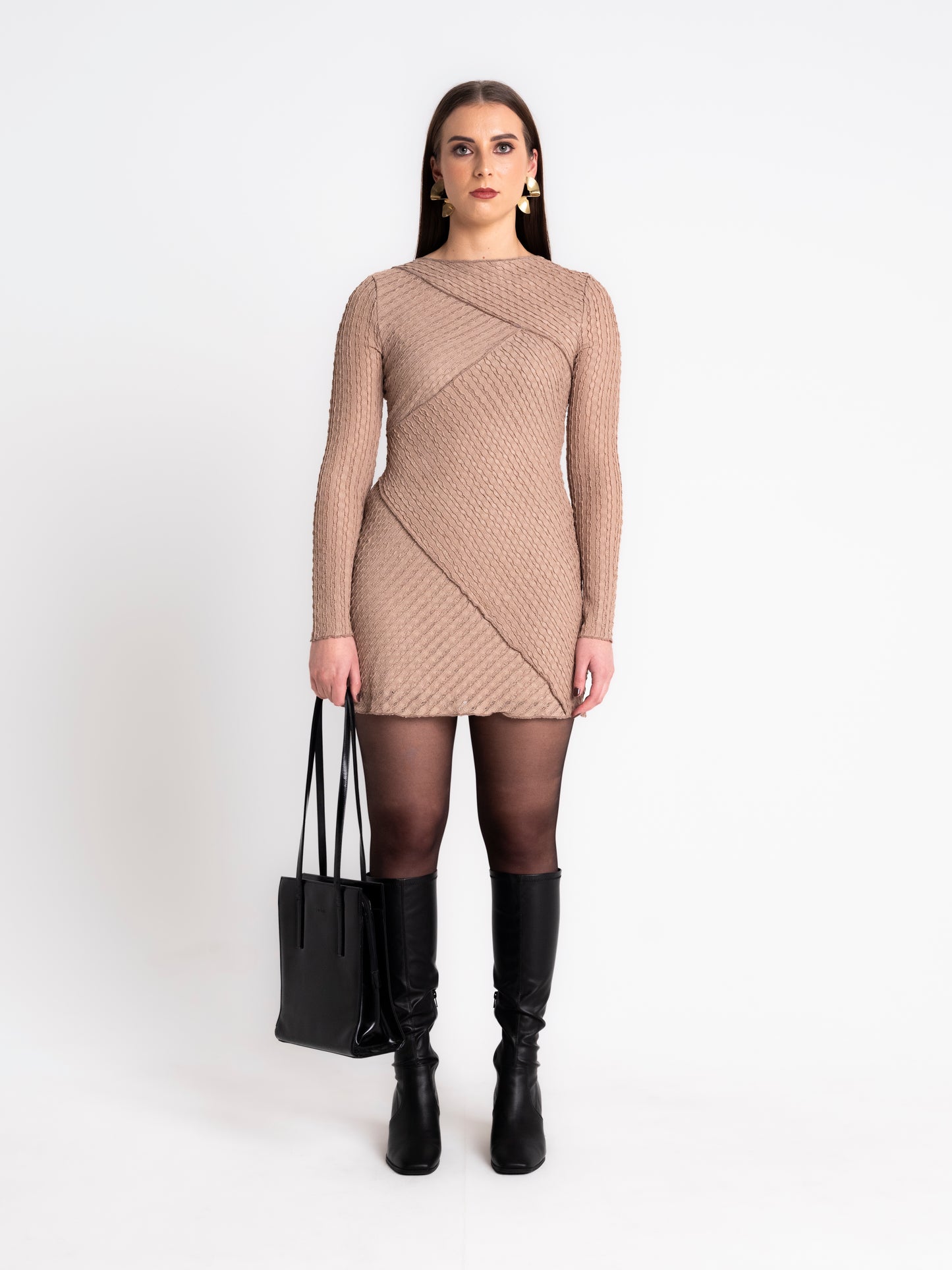 CELAENA LONG-SLEEVE MINI DRESS